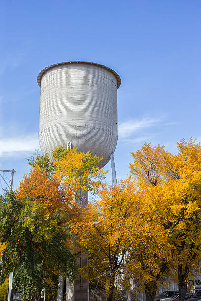istock Water tower in autumn 517552251