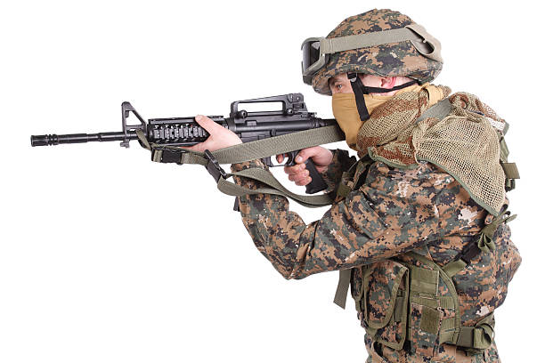 istock US MARINES with m4 carbine 517552847