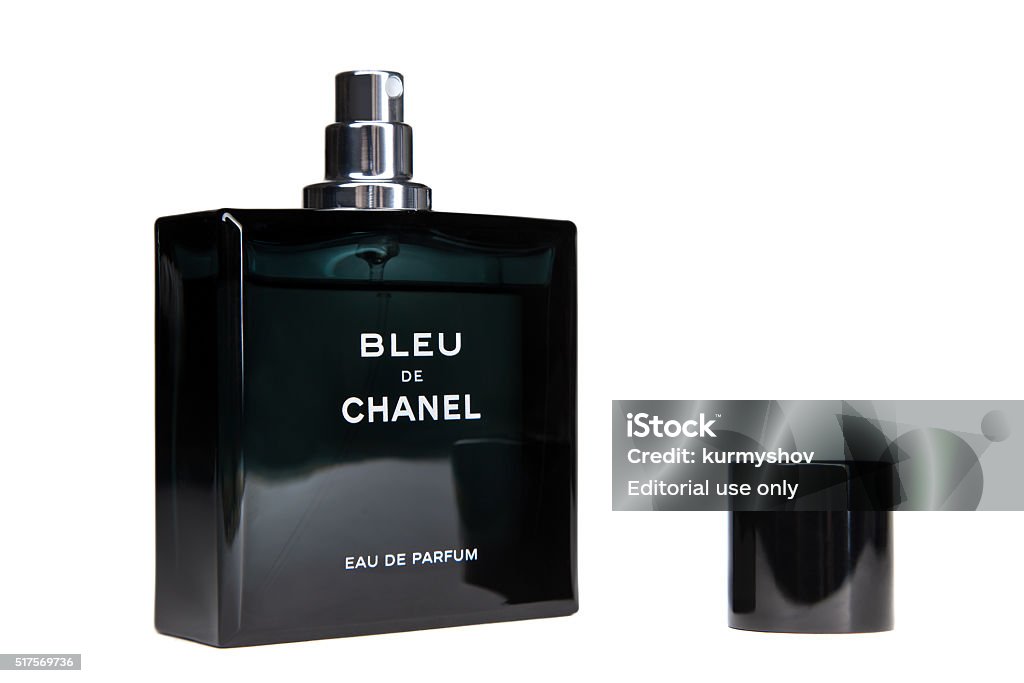 Bottle Of Bleu De Chanel Male Perfume Isolated On White Stock Photo -  Download Image Now - iStock