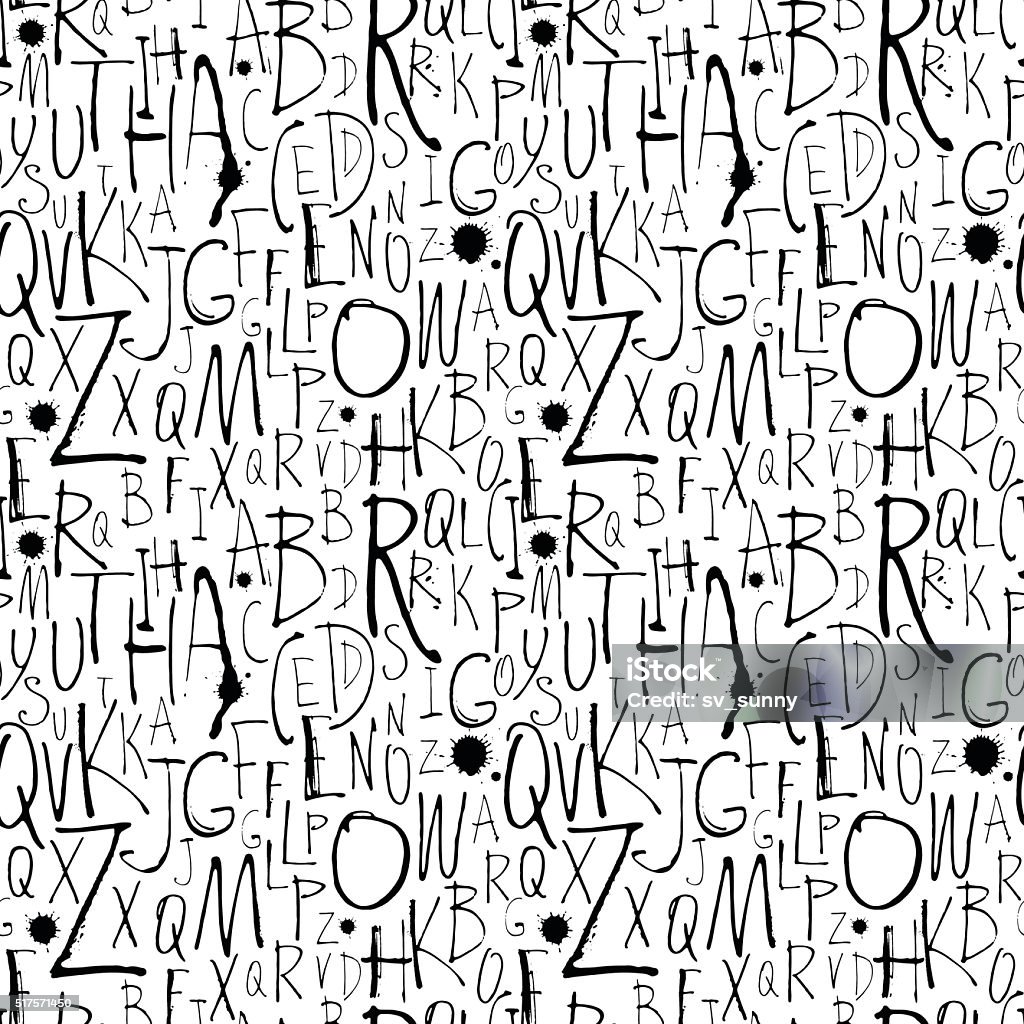 Patterned Lettering Handwritten Calligraphy And Lettering Seamless Pattern Stock ...