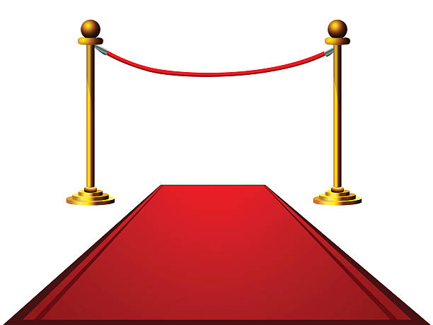 Red Carpet Barrier rope with red carpet opera stock illustrations
