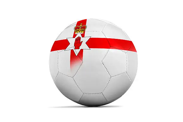 Soccer balls with team flags, Football Euro 2016. Group C, North Ireland- clipping path