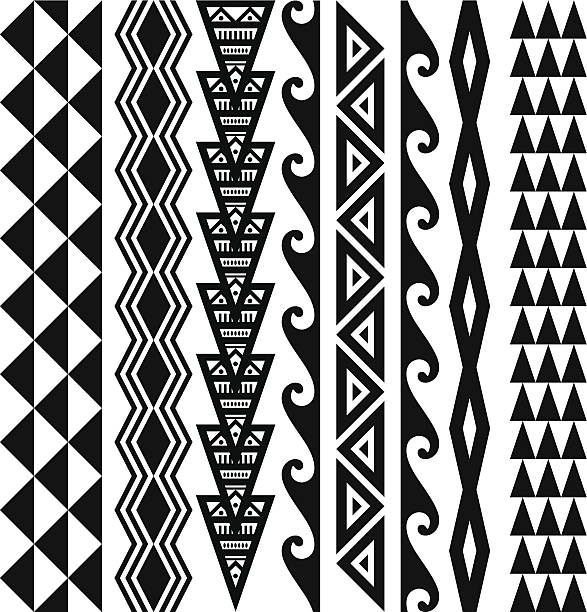 ilustrações de stock, clip art, desenhos animados e ícones de havaiano padrões tribal - ethnic