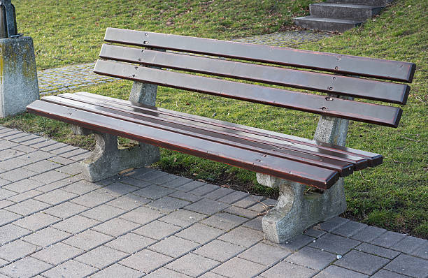 istock park bench with wooden planks to rest 517578418