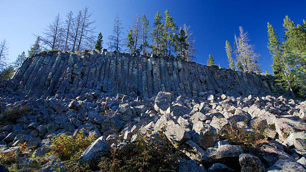 Sheepeaters cliff, Yellowstone stock photo