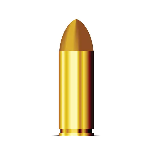 Vector illustration of Pistol Bullet isolated on a white background