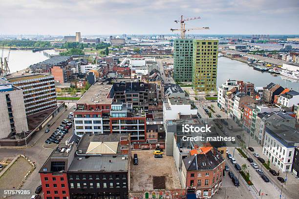 Aerial View Of Antwerp Stock Photo - Download Image Now - Aerial View, Antwerp City - Belgium, Architecture