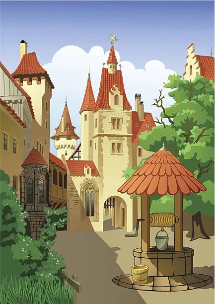 Vector illustration of Farytale castle