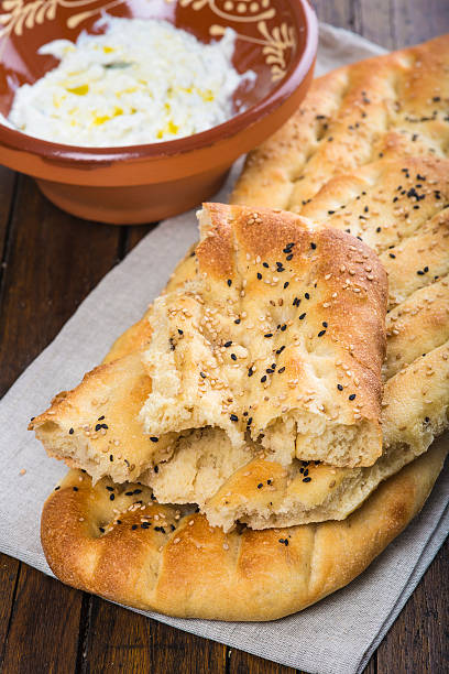 istock Barbari or Persian bread and strained yogurt 517581152