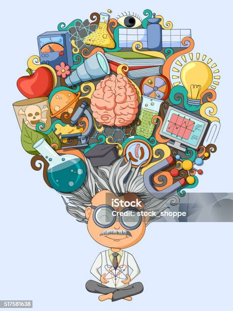 Dream And Thought Of Scientist Stock Illustration - Download Image Now - Inventor, Physicist, Backgrounds