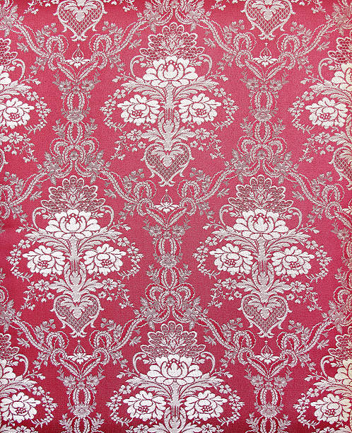 istock Red vintage fabric with gold decor 517581661