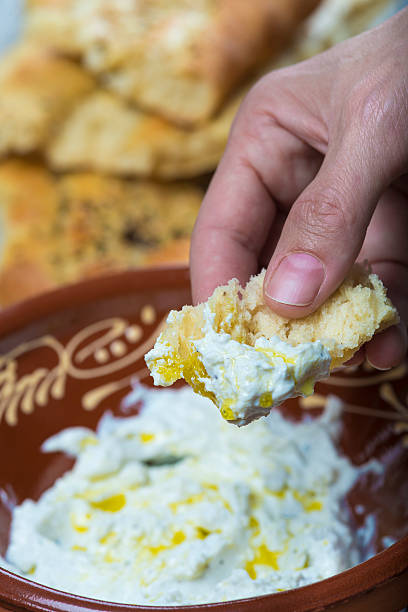 istock Barbari or Persian bread and strained yogurt 517582312