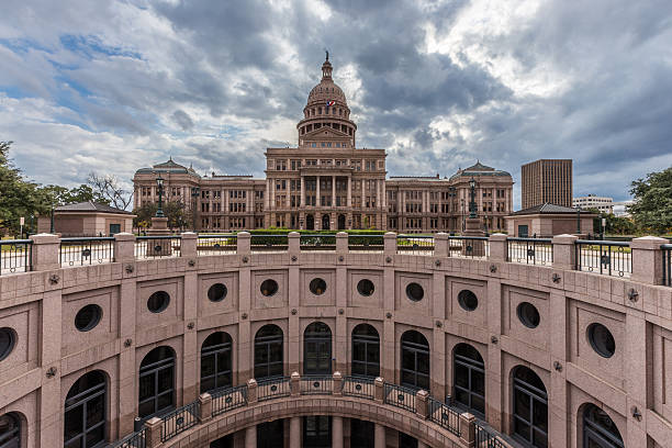istock Texas state capital building in cloudy day, Austin. 517583784
