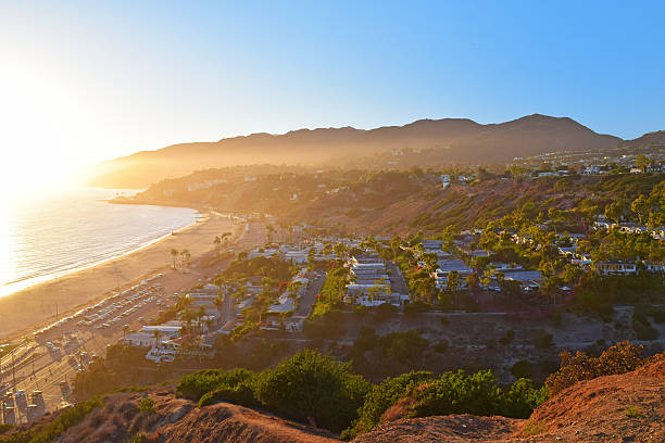 pacific palisades - santa monica california route 1 pacific coast highway zdjęcia i obrazy z banku zdjęć