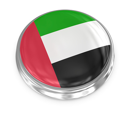 United Arab Emirates badge , computer generated image. 3d render.