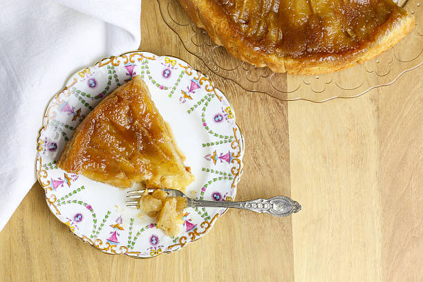 Caramelised Tarte de Maçã Bolo Tartin bonito Tarte - fotografia de stock