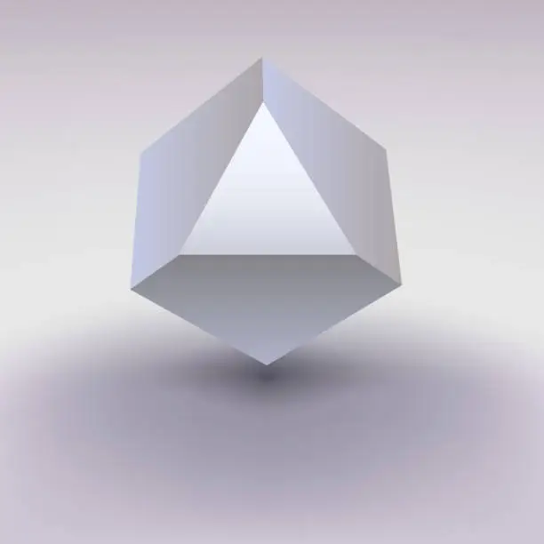 Vector illustration of Cube with cropped center, place for text.