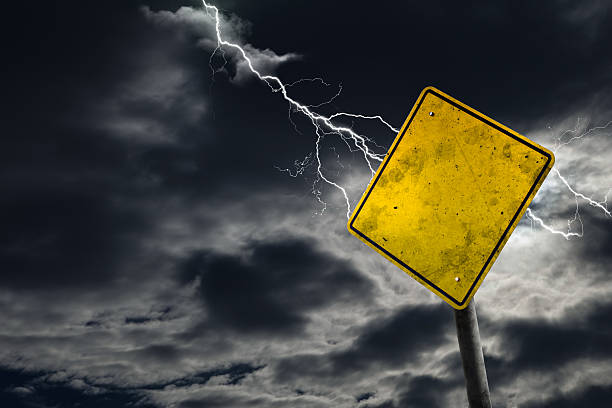 istock Empty and Dirty Road Sign With Stormy Background 517598766