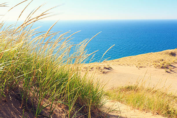 sleeping bear dunes national lakeshore no michigan - lago michigan imagens e fotografias de stock