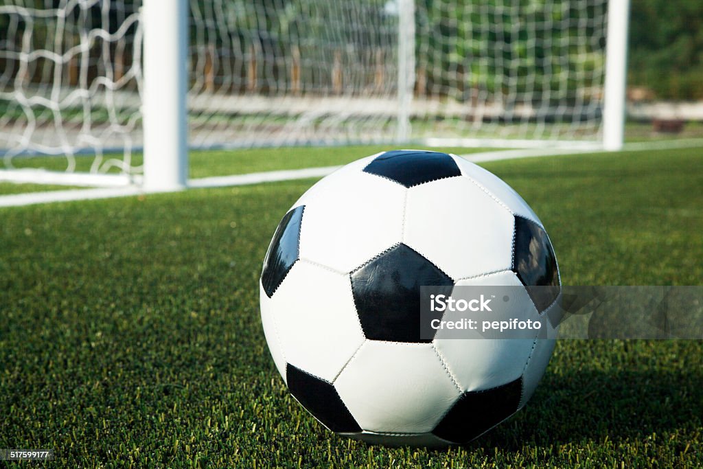 Soccer ball und das Ziel - Lizenzfrei Am Rand Stock-Foto