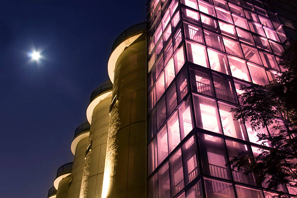 istock Chinese grain warehouses and modern glass building 517599485
