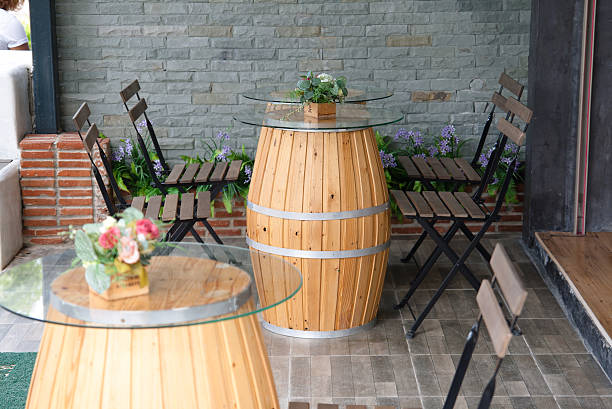 istock chair and Oak Barrel table in Restaurant 517601019