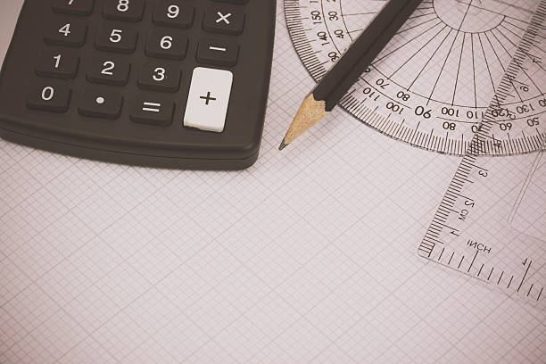 istock Drawing equipment and calculator 517605448