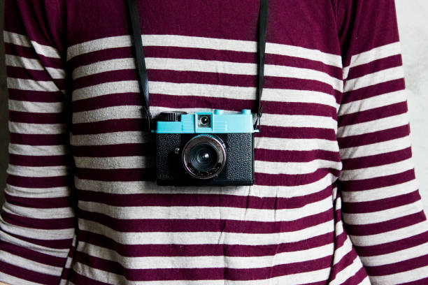 Woman with old lomo camera.