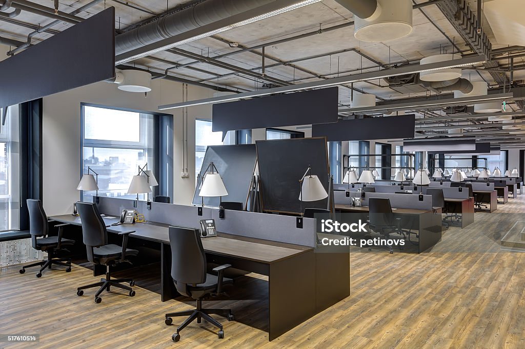 modern office interior Large modern office with open space to work Office Stock Photo