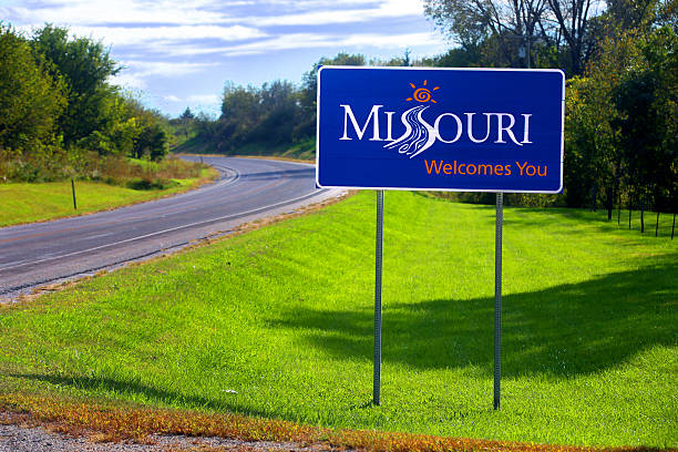Welcome to Missouri Sign stock photo