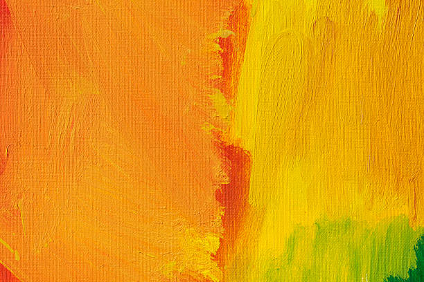 Abstract painted orange green and yellow art backgrounds. stock photo