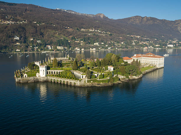 istock Isola Bella on Lake Maggiore from bird view 517613378