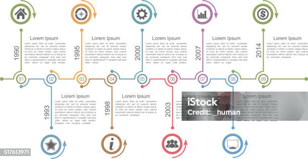 Timeline Infographics Stock Illustration - Download Image Now - Activity, Arrow Symbol, Business