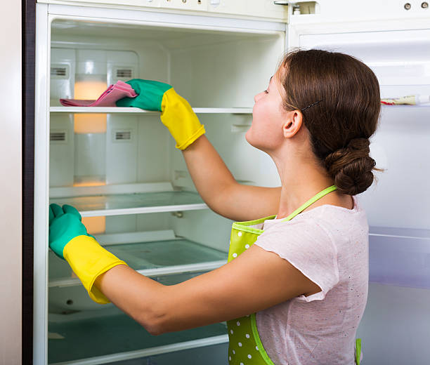 istock Housewife cleaning refrigerator 517614054
