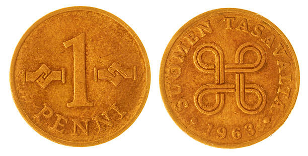 istock 1 penni 1963 coin isolated on white background, Finland 517614130