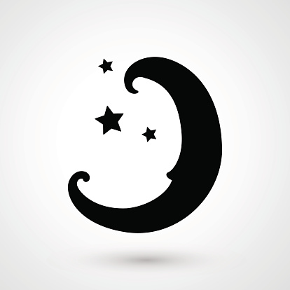 illustration of moon icon vector