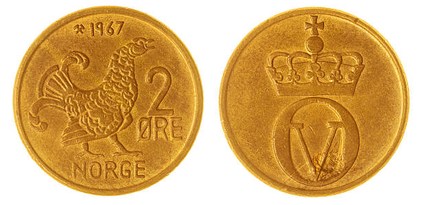 istock Bronze 2 ore 1967 coin isolated on white background, Norway 517614234
