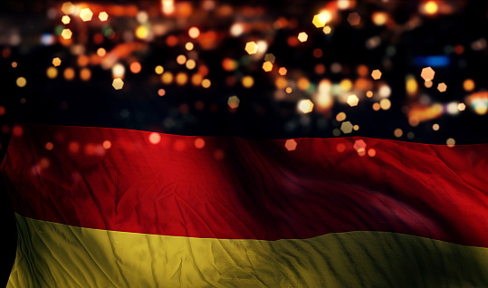 Germany National Flag Light Night Bokeh Abstract Background