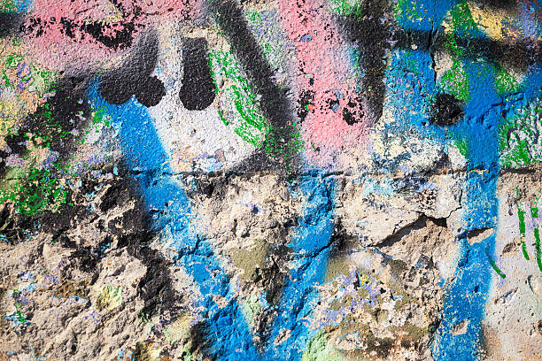 istock Abstract colorful paint graffiti fragment on urban concrete wall 517617737