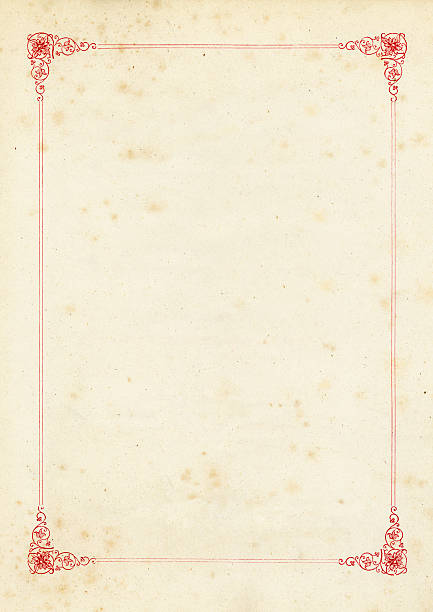 istock Antique paper with red border 517619361