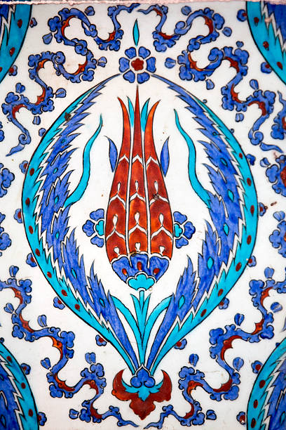 Macro view of tiles in Rustem Pasa Mosque, Istanbul, Turkey