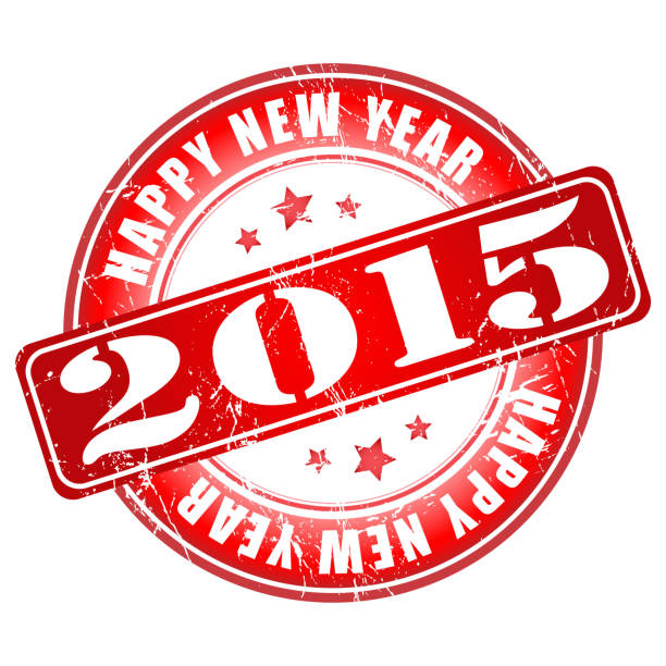 istock Happy new year 2015 red grunge rubber stamp. 517621593
