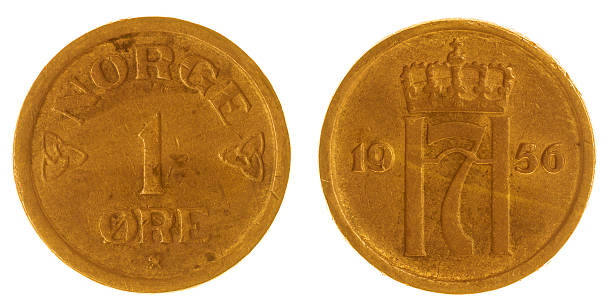 istock 1 ore 1956 coin isolated on white background, Norway 517625456