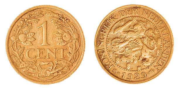 istock 1 cent 1929 coin isolated on white background, Netherlands 517625854
