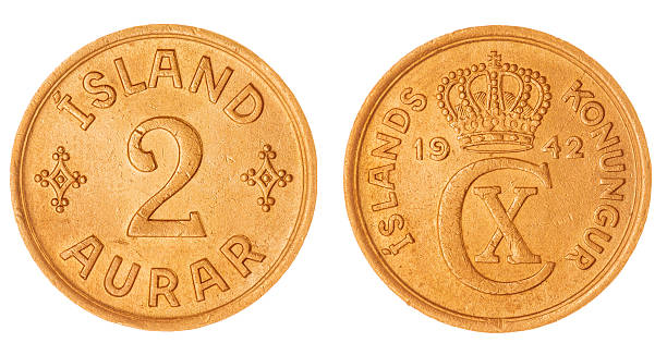 istock 2 aurar 1942 coin isolated on white background, Iceland 517625910