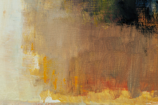 Blurred Strokes of paint with  gold. Stylish  neutral nude feminine background. Copyspace horizontal chick mock up.