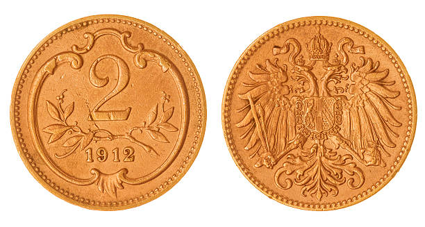 istock heller 1912 coin isolated on white background, Austria 517626298