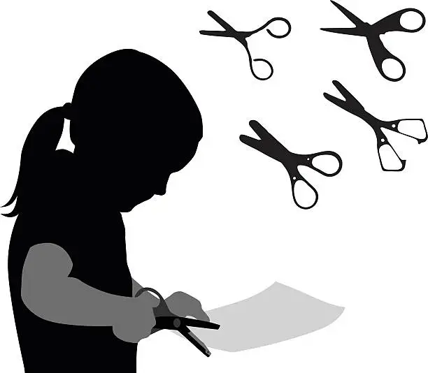 Vector illustration of Scissors And Craft Paper
