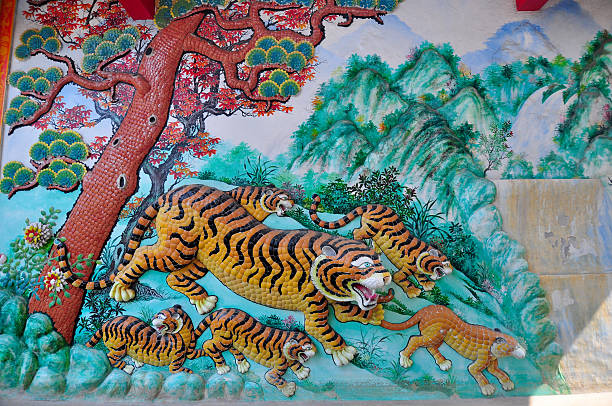 istock Tiger Sculptures at Chinese Temple in Thailan. 517630258