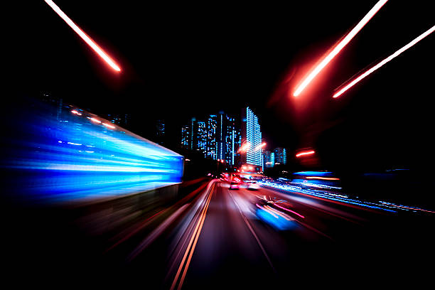 istock High speed traffic under city at night 517630268